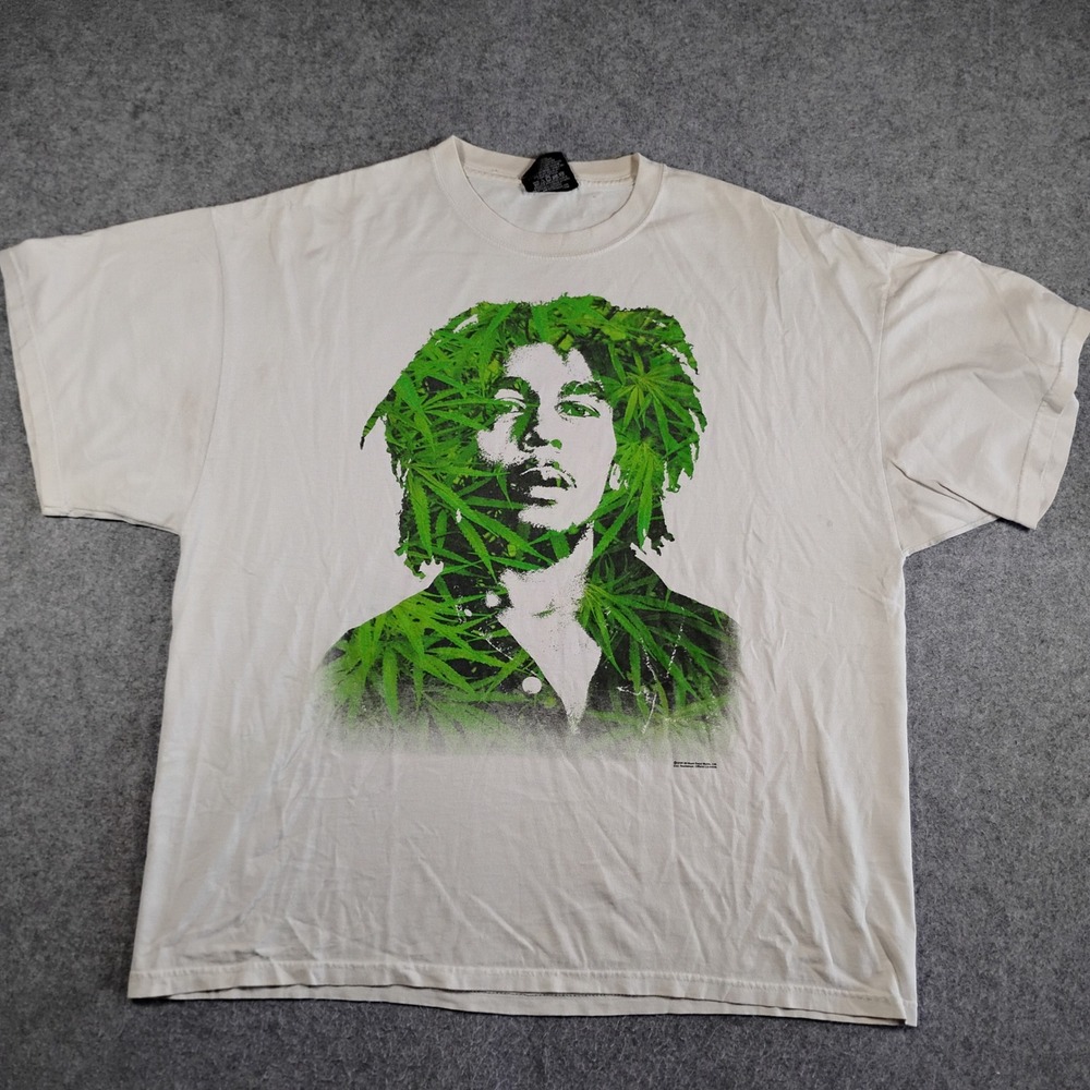 Vintage 2005 Bob Marley Zion Rootswear Leaf Graphic T-Shirt Mens 2X